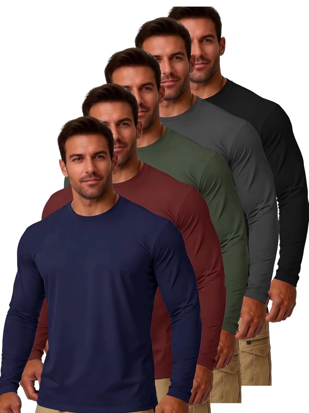 5 Pack Mens Quick Dry Athletic T Shirt